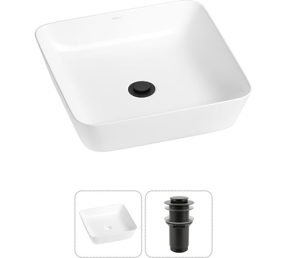 Изображение товара Набор Wellsee 2 в 1 Cromulent накладная раковина 44x44 см 20213547R