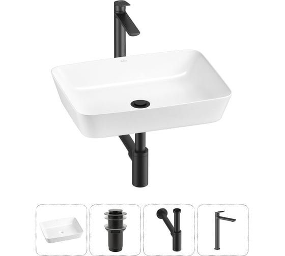 Изображение товара Набор Wellsee 4 в 1 Cromulent накладная раковина 56x40 см 20213571R