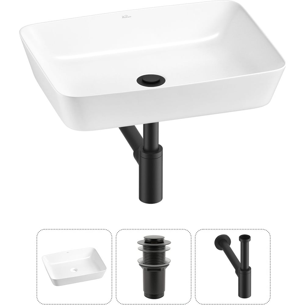 Изображение товара Wellsee 3 в 1 Cromulent накладная раковина 56x40 см