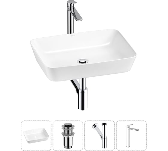 Изображение товара Набор Wellsee 4 в 1 Cromulent накладная раковина 56x40 см 20213570R