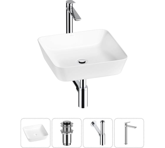 Изображение товара Набор Wellsee 4 в 1 Cromulent накладная раковина 44x44 см 20213554R