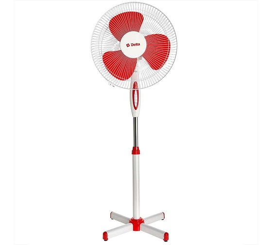 Изображение товара Вентилятор напольный DELTA DL-005N, белый с красным, min=4 шт (4) Р1-00025907