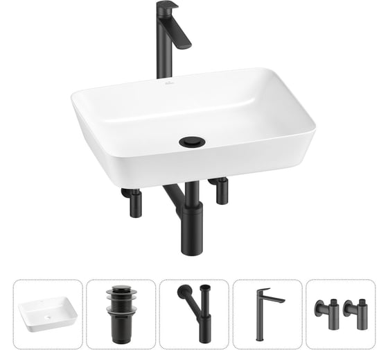 Изображение товара Набор Wellsee 5 в 1 Cromulent накладная раковина 56x40 см 20213575R