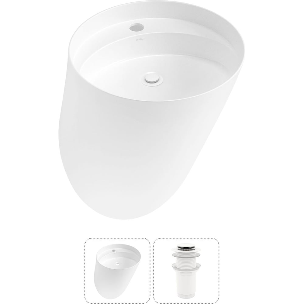 Изображение товара Подвесная раковина Wellsee 2 в 1 M1 Limited Edition 45x45 см белый фарфор