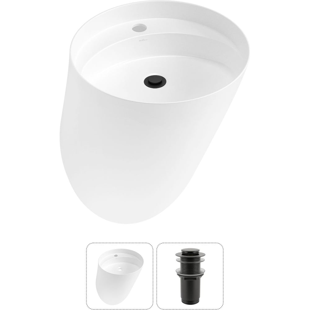 Изображение товара Набор раковина Wellsee 2 в 1 M1 Limited Edition подвесная нестандартная 45x45 см