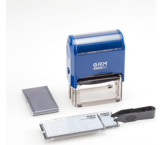 Изображение товара Самонаборный штамп GRM 4926 P3 ЭКОНОМ Typo 8 строк 75х38 мм 2 кассы 6005 и 6006 упаковка 120200120