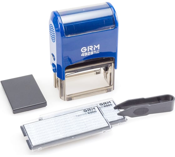 Изображение товара Самонаборный штамп GRM 4928 P3 ЭКОНОМ Typo 7 строк 60х33 мм 2 кассы 6005 и 6006 упаковка 120200140