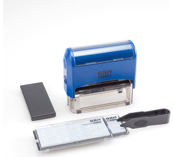 Изображение товара Самонаборный штамп GRM 4925 P3 ЭКОНОМ Typo 5 строк 82х25 мм 2 кассы 6005 и 6006 упаковка 120200110