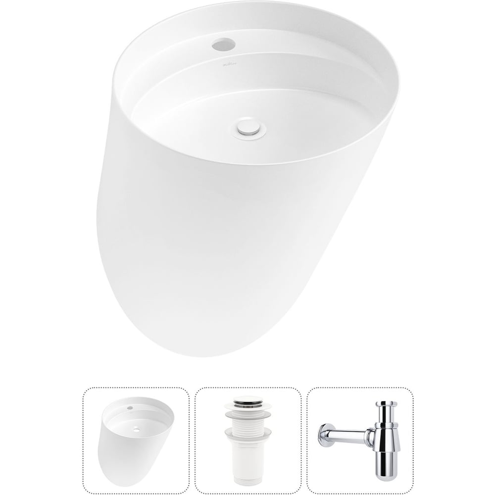 Изображение товара Подвесная раковина Wellsee 3 в 1 M1 Limited Edition белый матовый 45x45 см