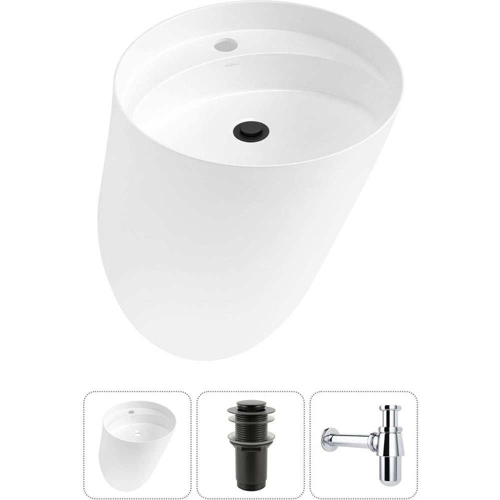 Изображение товара Подвесная раковина Wellsee 3 в 1 M1 Limited Edition белая 45x45 см