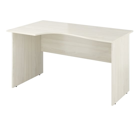 Изображение товара Стол Монолит Канцлер криволинейный левый (1380x800/650x750) Скандинавское дерево белое38 КЦ04.38