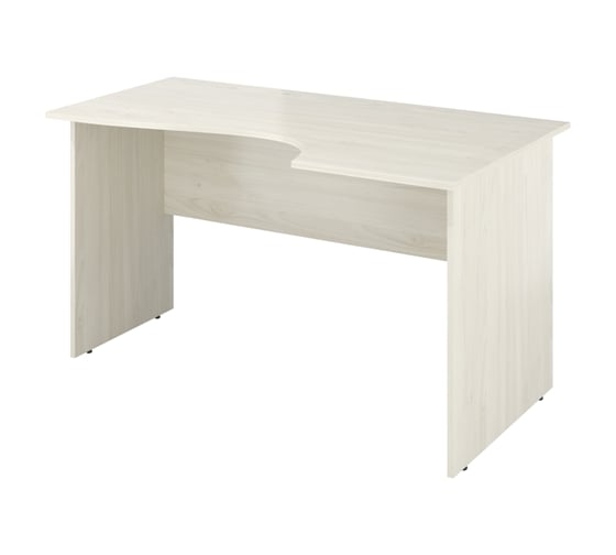 Изображение товара Стол Монолит Канцлер криволинейный правый (1380x800/650x750) Скандинавское дерево белое38 КЦ05.38