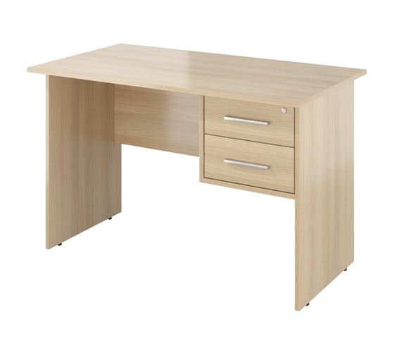 Изображение товара Стол Монолит Канцлер однотумбовый 2 ящика с замком (1180x650x750) Акация лорка31 КЦ06.31