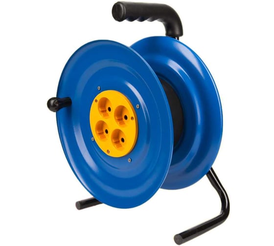 Изображение товара Удлинитель МПП металлическая катушка d 240 4 розетки ,без заземления + IP 20 9990000004203