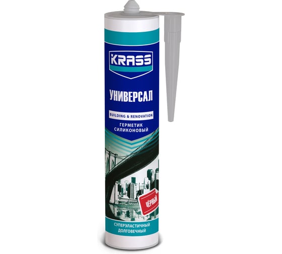 Изображение товара Герметик силиконовый универсальный KRASS черный, 300 мл, ЛА-00003411