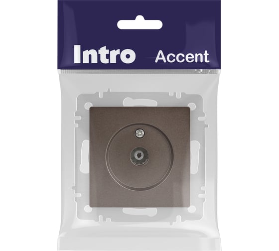 Изображение товара Розетка Intro Accent 630108 TV одиночная, IP20, СУ, бронза Б0063616