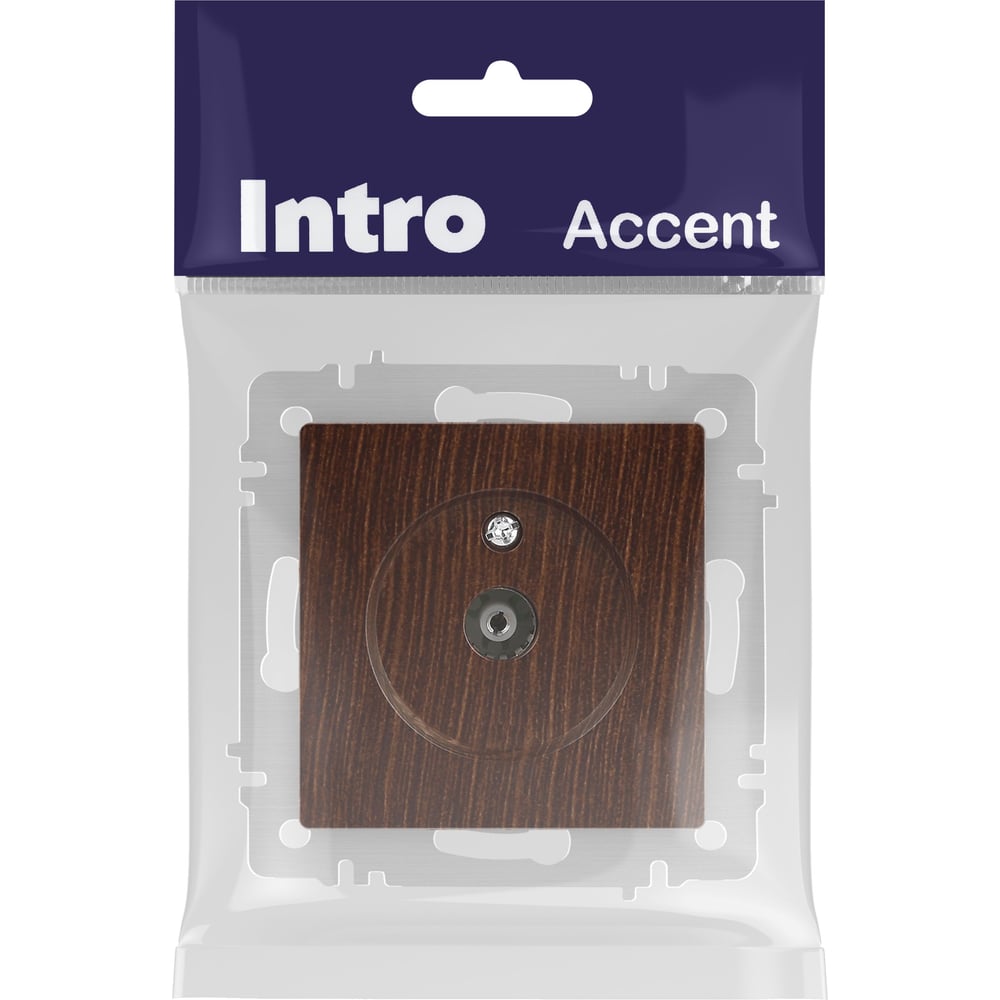Изображение товара Розетка Intro Accent 630110 TV одиночная, IP20, СУ, венге Б0063620