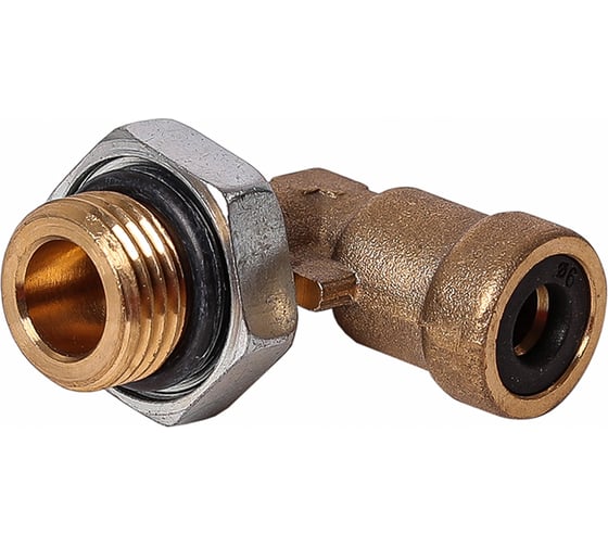 Изображение товара Соединитель трубки Крал ПВХ, полиамид d=6мм (наружная резьба) М16x1.5 угольник латунь (10 шт) 2497