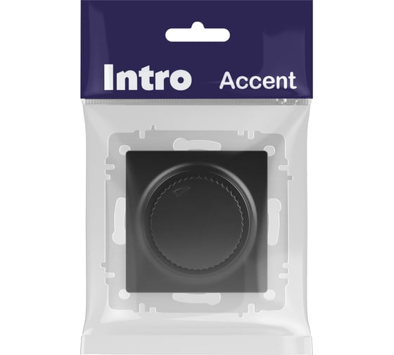 Изображение товара Светорегулятор Intro Accent 640105 поворотный, 600Вт 230В, IP20, СУ, антрацит Б0063679