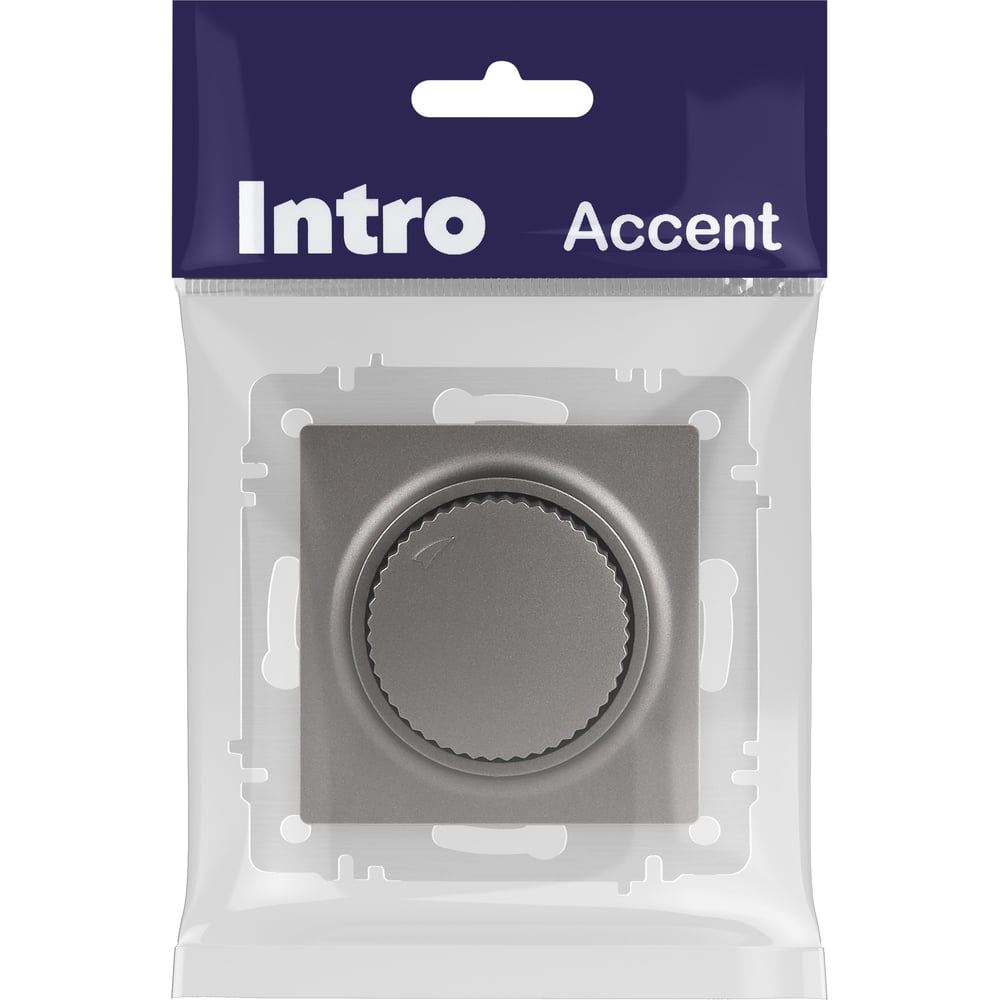 Изображение товара Светорегулятор Intro Accent 640109 поворотный, 600Вт 230В, IP20, СУ, титан Б0063685