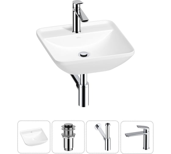 Изображение товара Набор Wellsee 4 в 1 Cute Twin S накладная раковина 43x43 см 20213362R