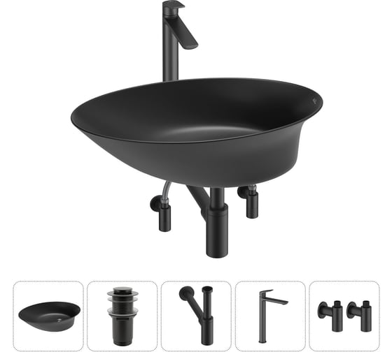 Изображение товара Набор Wellsee 5 в 1 Faze Moment накладная раковина 55x32 см 20214985R