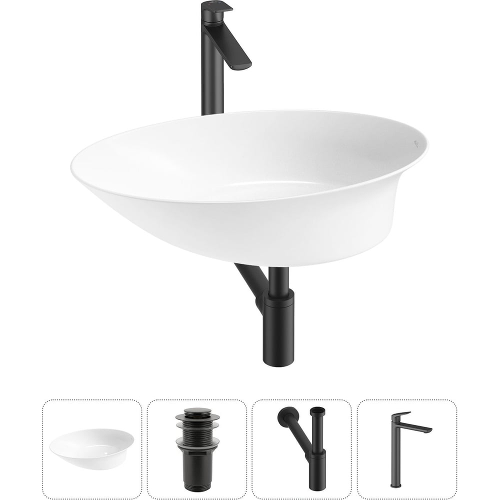 Изображение товара Набор Wellsee 4 в 1 Faze Moment накладная раковина 55x32 см