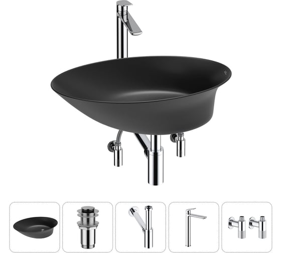 Изображение товара Набор Wellsee 5 в 1 Faze Moment накладная раковина 55x32 см 20214984R