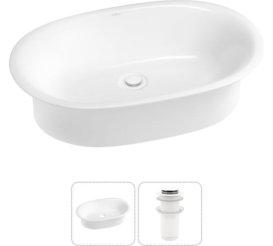 Изображение товара Набор Wellsee 2 в 1 Faze Moment накладная раковина 60x39 см 20213581R