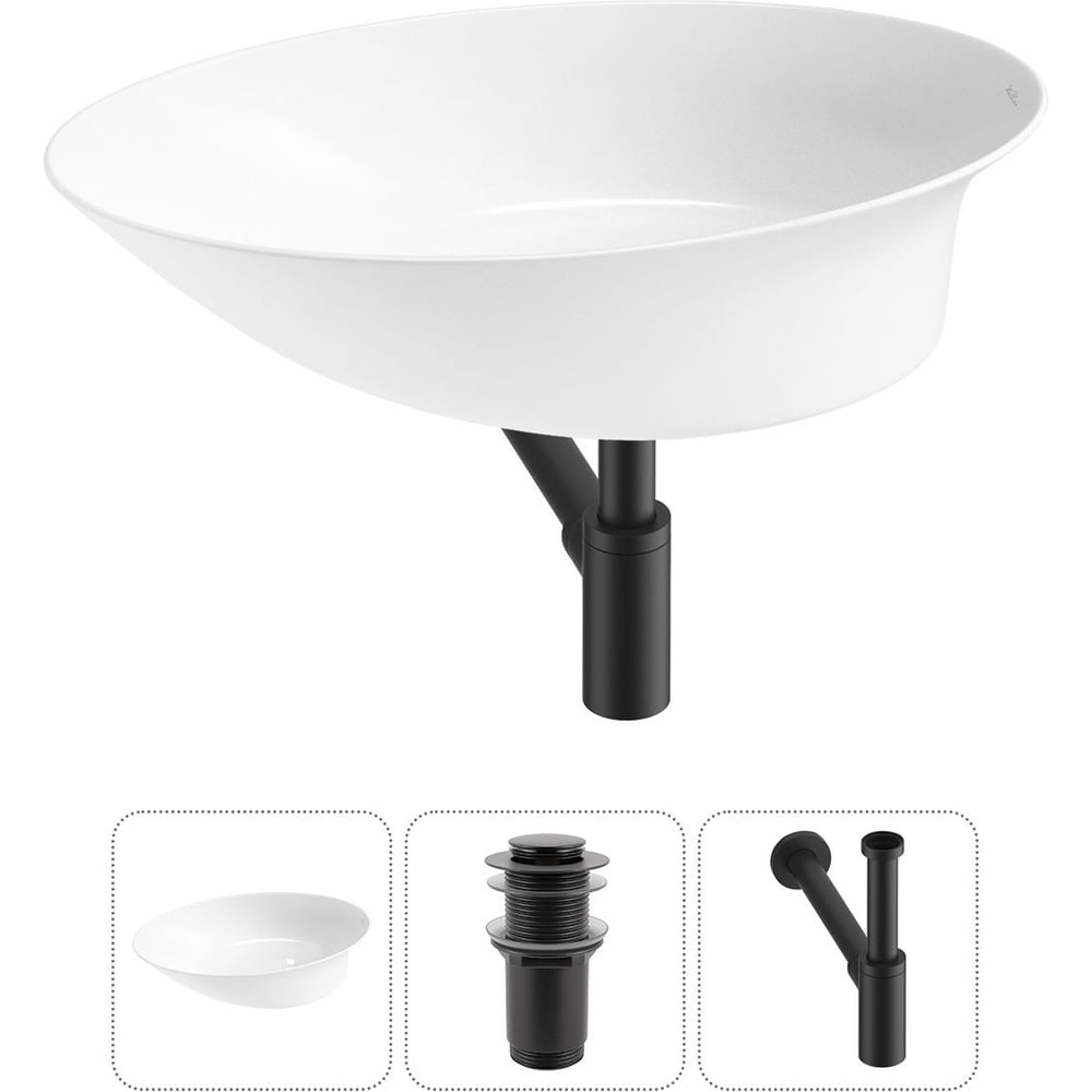 Изображение товара Набор Wellsee 3 в 1 Faze Moment накладная раковина 55x32 см белая