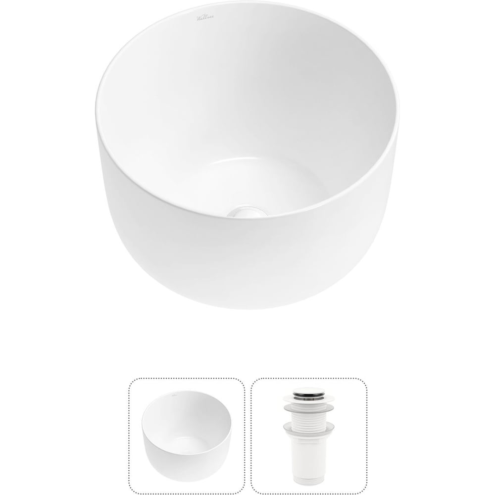 Изображение товара Накладная раковина Wellsee 2 в 1 Fontenay Paris 39 см белая фарфор