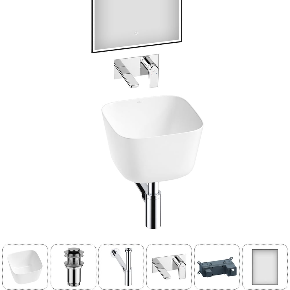 Изображение товара Набор Wellsee 5 в 1 Fontenay Paris накладная раковина 37x37 см 20218651R