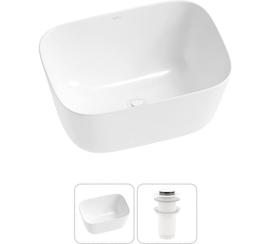 Изображение товара Набор Wellsee 2 в 1 Fontenay Paris накладная раковина 45x33 см 20214070R