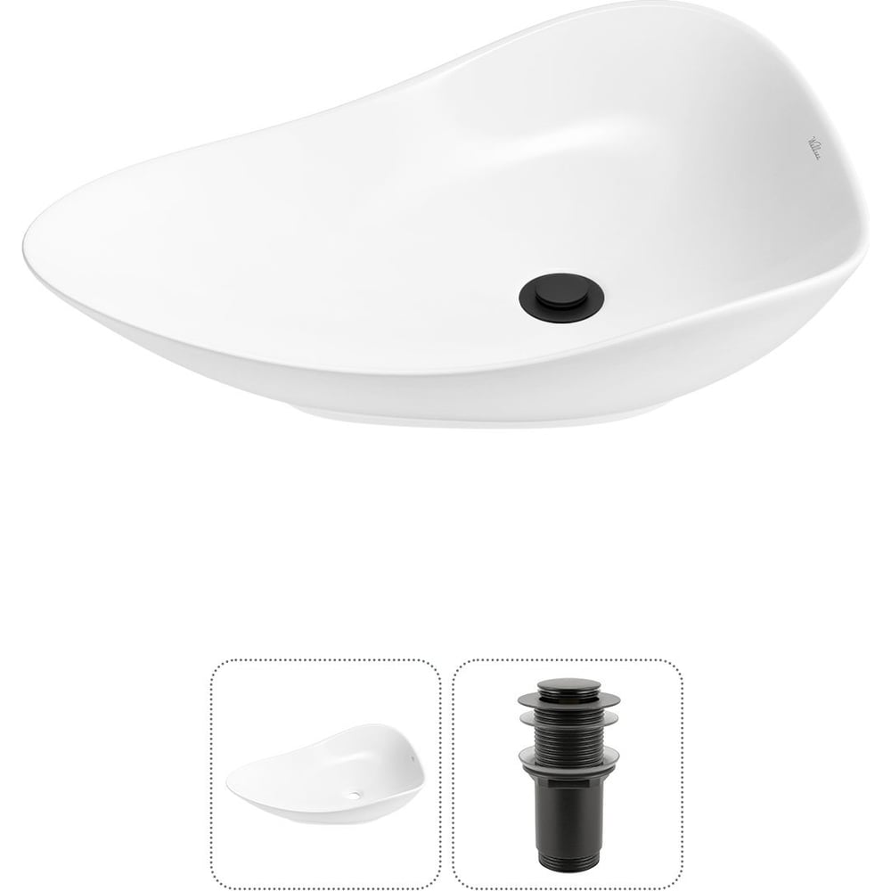 Изображение товара Набор Wellsee 2 в 1 Nexus Flex накладная раковина 60x42 см глянцевая белая фарфор