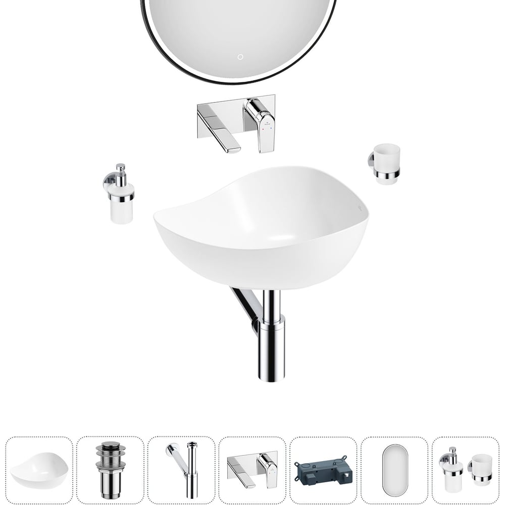 Изображение товара Набор Wellsee 6 в 1 Nexus Flex накладная раковина 50x39 см 20218639R