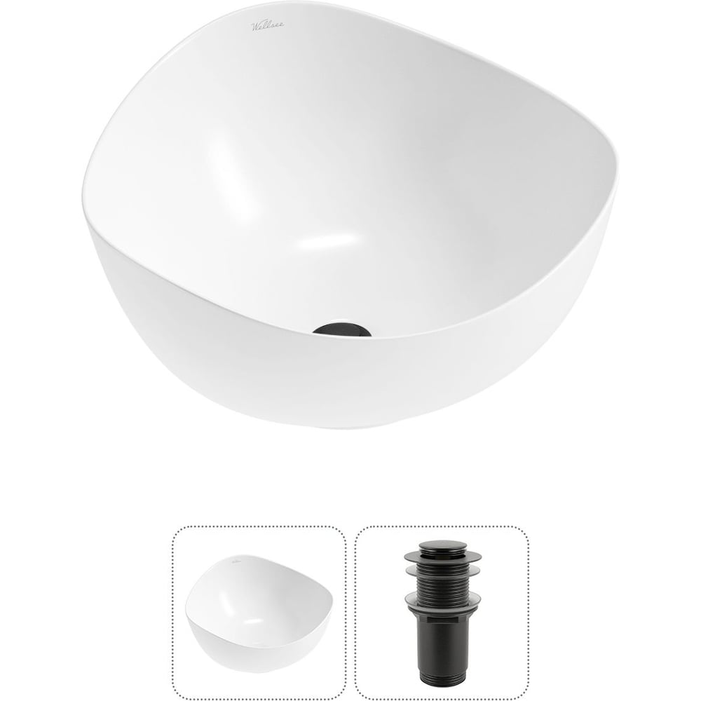 Изображение товара Накладная раковина Wellsee Nexus Flex 38x36 см фарфор белый современный стиль