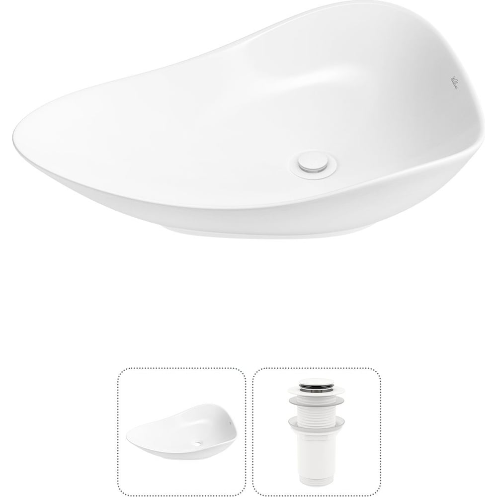 Изображение товара Накладная раковина Wellsee Nexus Flex 60x42 см фарфор белая современная