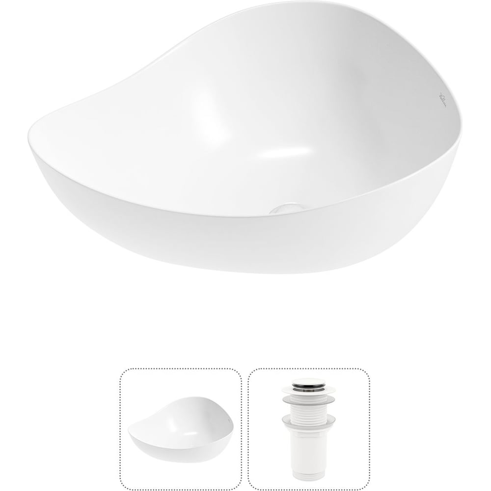 Изображение товара Накладная раковина Wellsee Nexus Flex 51x39 см глянцевый белый фарфор