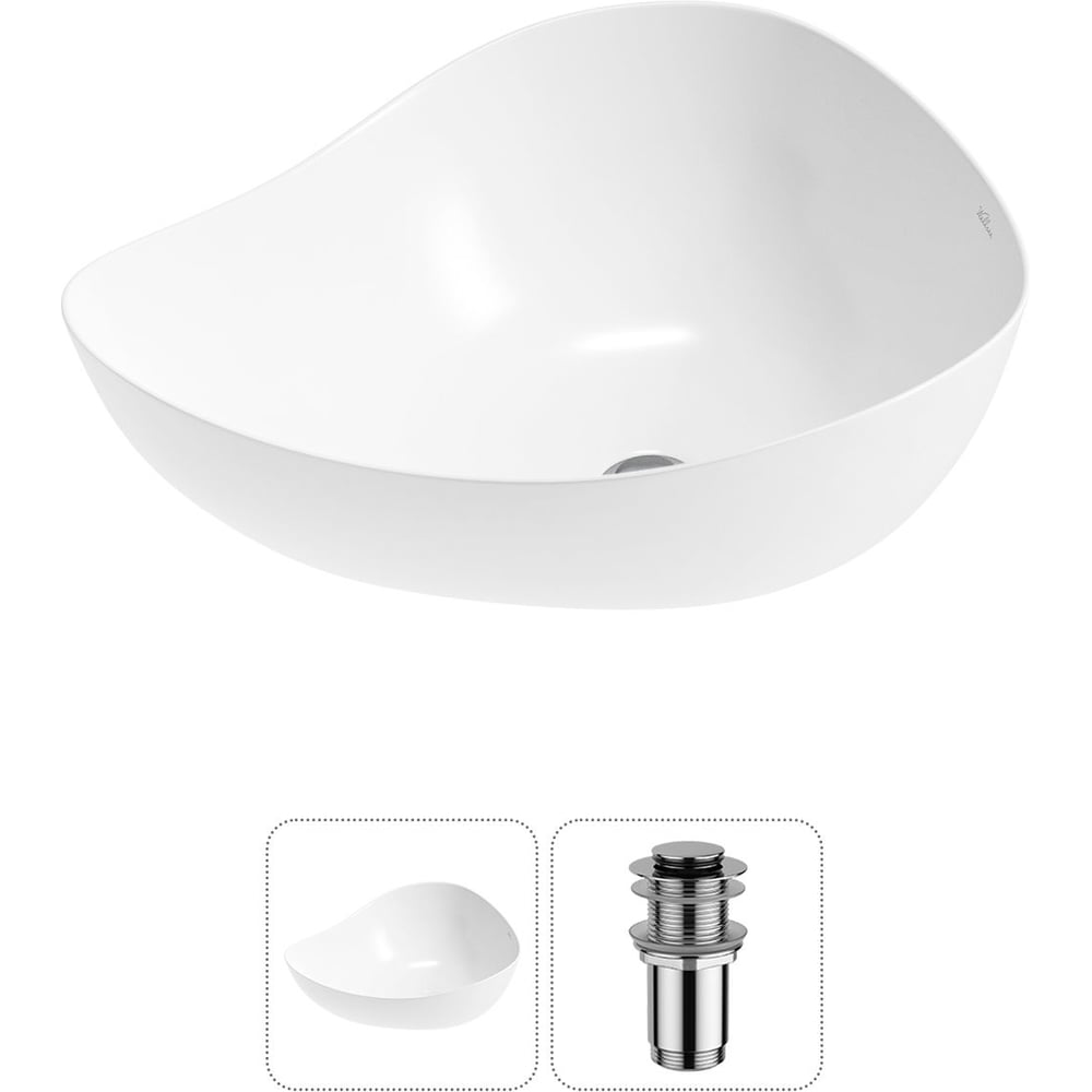 Изображение товара Накладная раковина Wellsee Nexus Flex 51x39 см белая фарфоровая