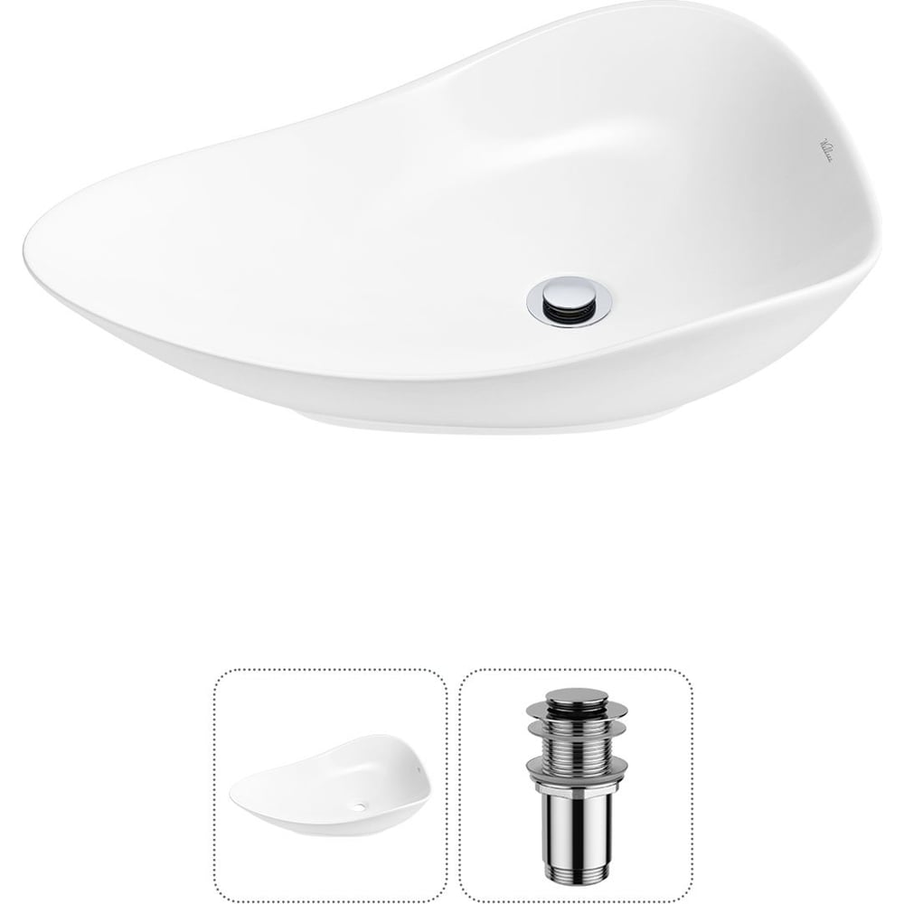 Изображение товара Накладная раковина Wellsee Nexus Flex 60x42 см фарфор белая современный стиль