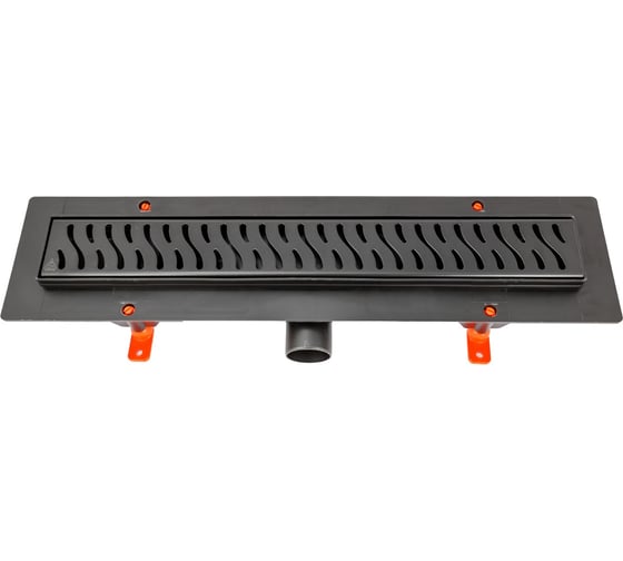 Изображение товара Водоотводящий желоб MCH Chudej с боковым сливом d 40, решётка нержавеющая сталь, черная, 350 мм HARMONY CH350HC