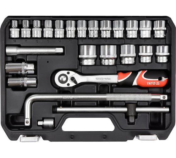 Изображение товара Набор головок с трещоткой YATO 1/2'', 25пр YT-38741