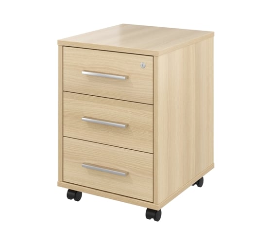 Изображение товара Тумба Монолит Канцлер выкатная 3 ящика с замком (406x446x570) Акация лорка31 КЦ09.31