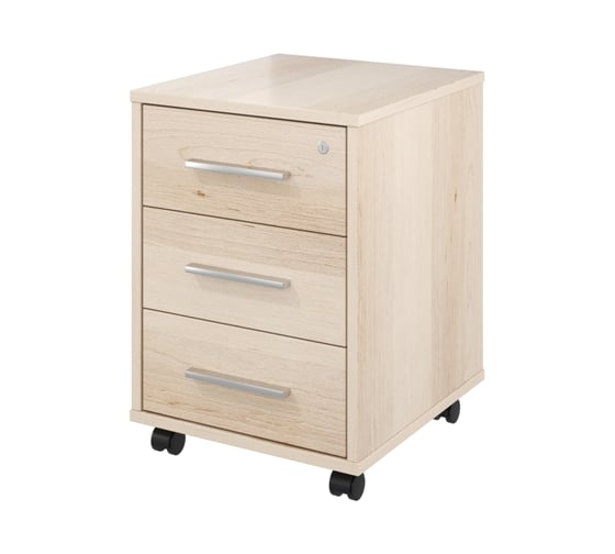 Изображение товара Тумба Монолит Канцлер выкатная 3 ящика с замком (406x446x570) Бук артизан перламутровый39 КЦ09.39