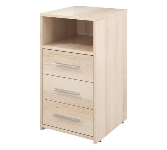 Изображение товара Тумба Монолит Канцлер приставная с нишей, 3 ящика с замком (404x446x750) Бук артизан перламутровый39 КЦ10.39