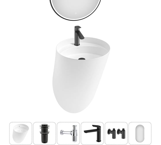 Изображение товара Набор Wellsee 6 в 1 M1 Limited Edition подвесная раковина 45x45 см 20218766R