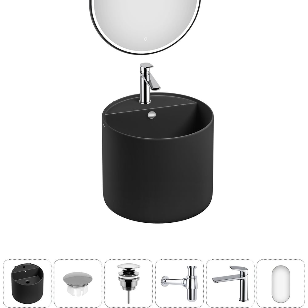 Изображение товара Набор Wellsee 6 в 1 M1 Limited Edition подвесная раковина 45x45 см