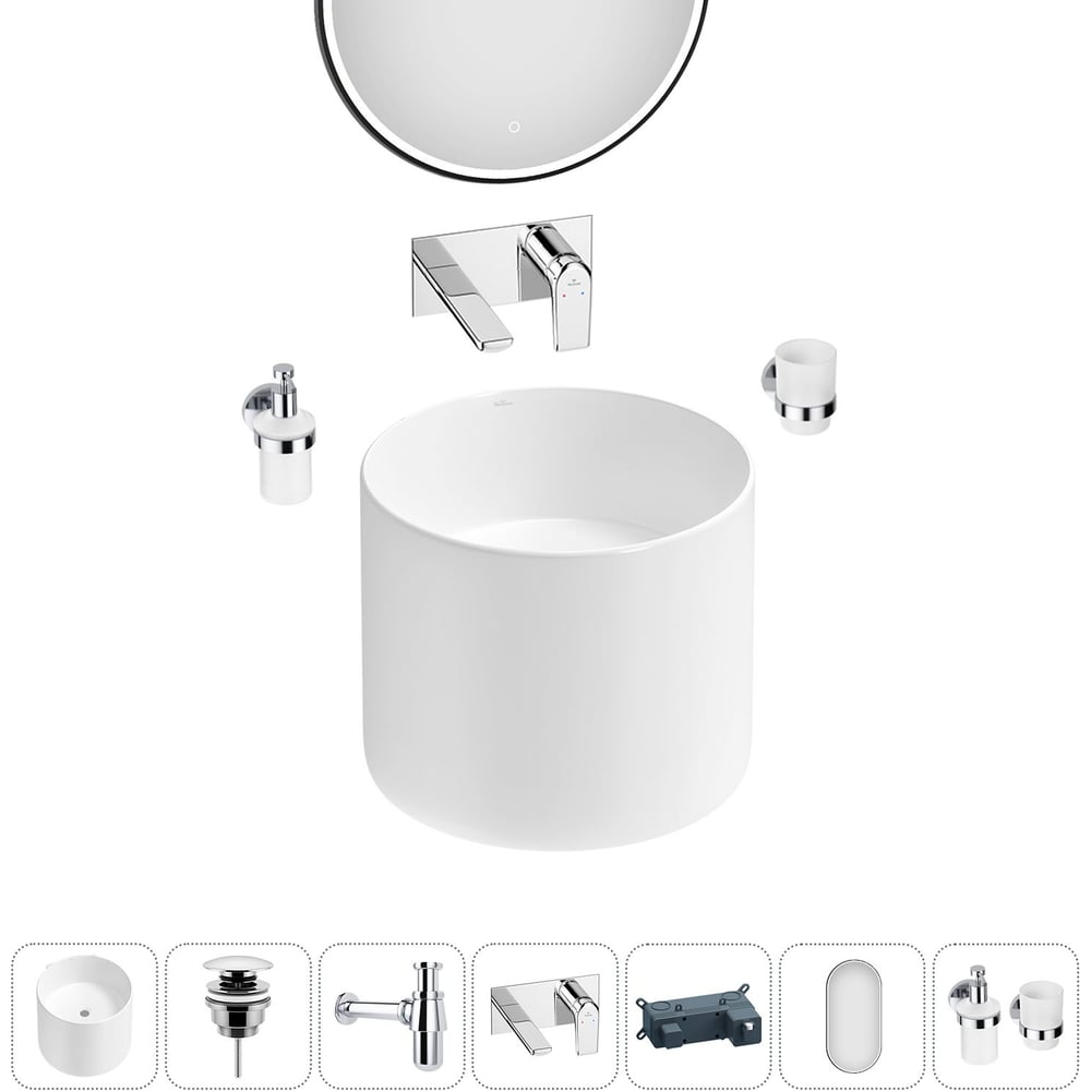 Изображение товара Набор Wellsee 6 в 1 M1 Limited Edition подвесная раковина 45x45 см