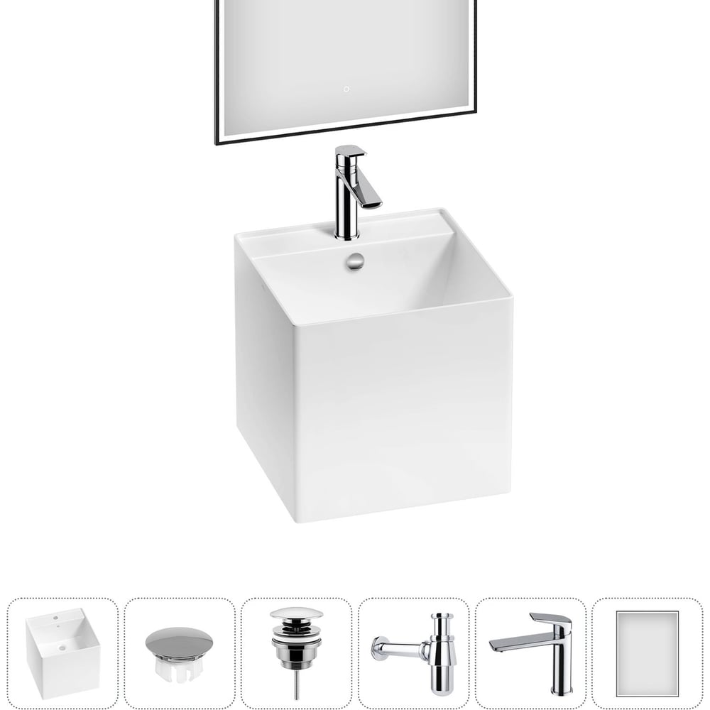 Изображение товара Набор Wellsee 6 в 1 M1 Limited Edition подвесная раковина 42x42 см 20219079R