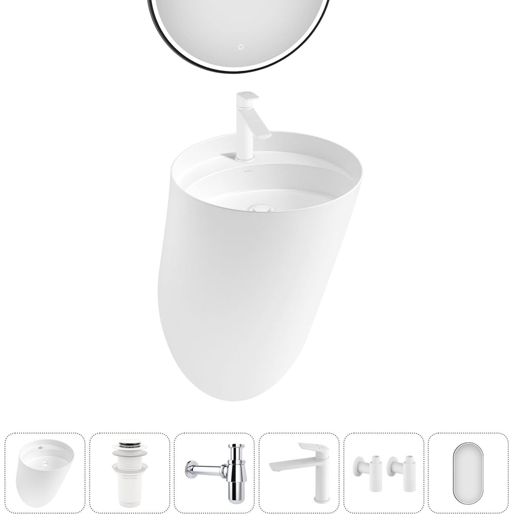 Изображение товара Набор Wellsee 6 в 1 M1 Limited Edition подвесная раковина 45x45 см 20218768R